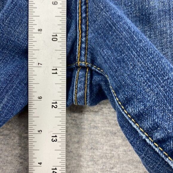 Levi 515 Jeans Womens 16 Medium Blue Denim Boot Cut Distressed 5 Pocket Stretch - Picture 14 of 16